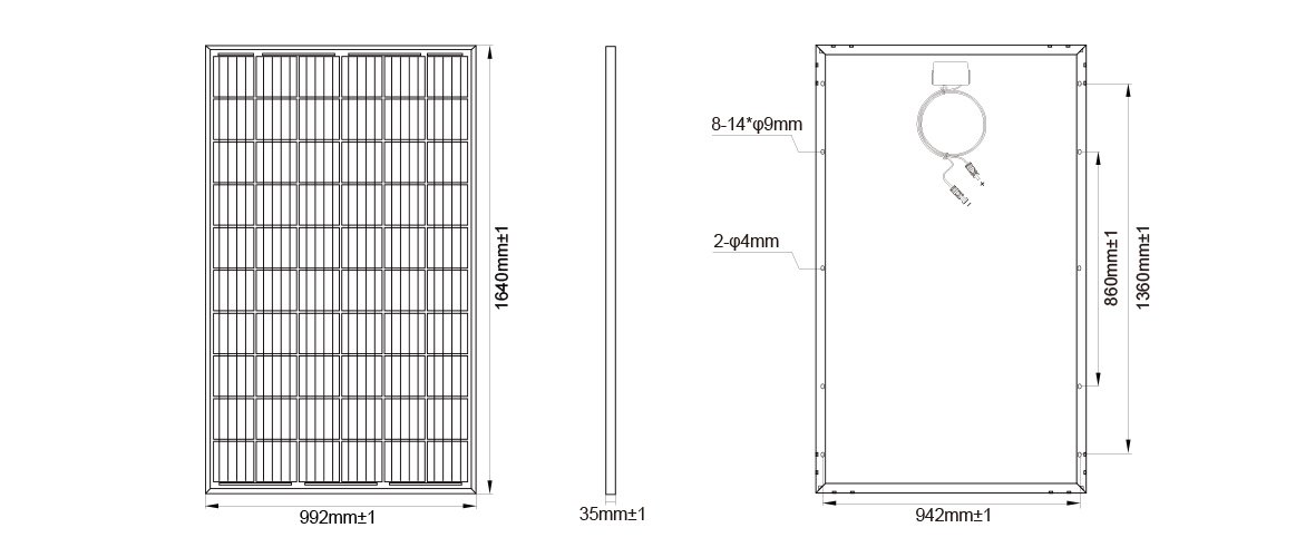 280w-285w mono solar panel size